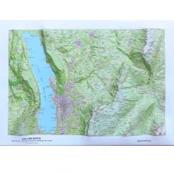 Carte 3D<Deniveles Aix Les Bains + Cadre