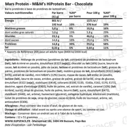 Barre Energétique M&M's Bar Protein Chocolate Entrainement|Barre Énergétique
