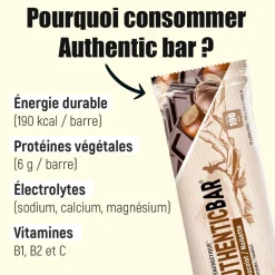 Entrainement|Barre Énergétique<Overstims Barre Energétique Authentic Bar 50 g. Chocolat Noisette