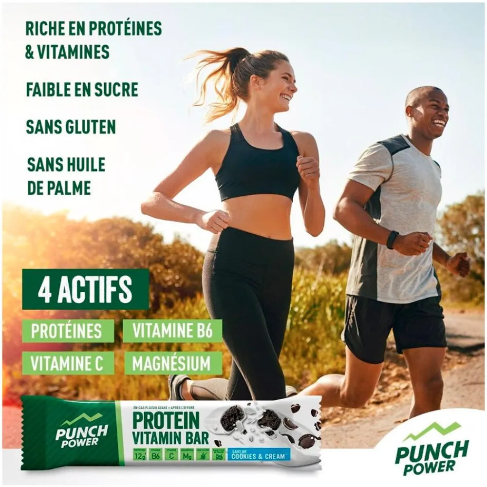 Entrainement|Barre Énergétique<Punch Power Barre Energétique Protein Vitamin Bar 49 g. Cookies Cream