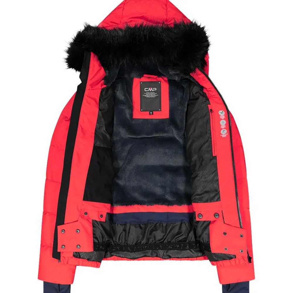 New Blouson Ski Woman Jacket Fix Hood Corallo Femme Veste De Ski Femme|Veste De Ski