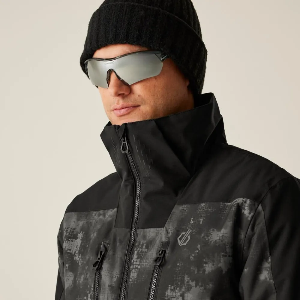 Veste De Ski|Veste De Ski Homme<DARE2B Blouson Ski Baseplate III Jacket Black Iron Gate Distressed Print