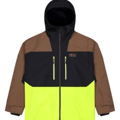 New Blouson Ski Object Jacket Cocoa Brown Black Acid Lime Homme Veste De Ski Homme|Veste De Ski