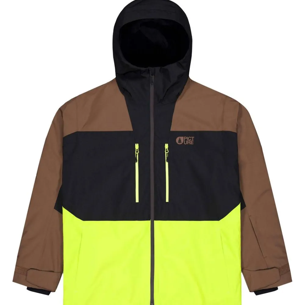 New Blouson Ski Object Jacket Cocoa Brown Black Acid Lime Homme Veste De Ski Homme|Veste De Ski