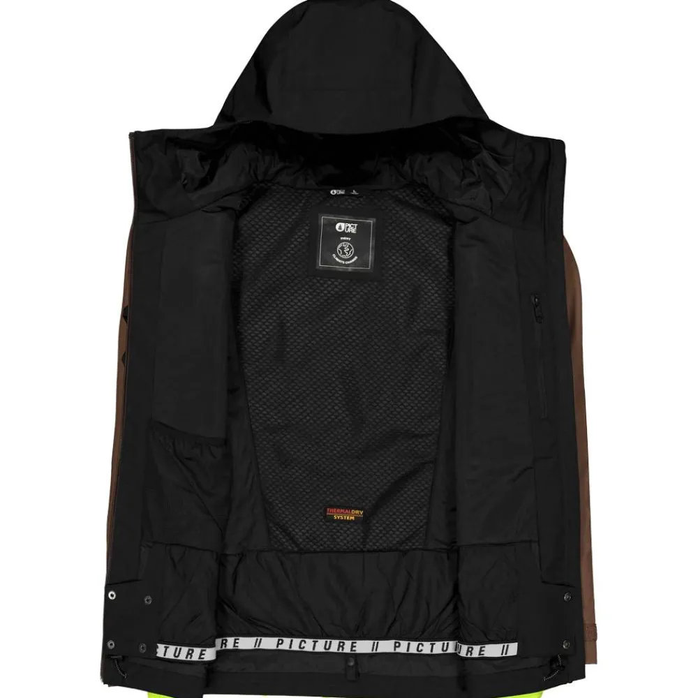 New Blouson Ski Object Jacket Cocoa Brown Black Acid Lime Homme Veste De Ski Homme|Veste De Ski
