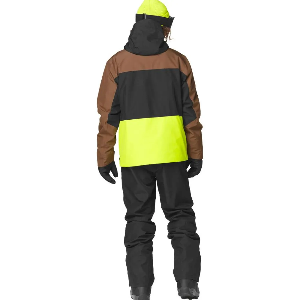 New Blouson Ski Object Jacket Cocoa Brown Black Acid Lime Homme Veste De Ski Homme|Veste De Ski