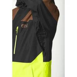New Blouson Ski Object Jacket Cocoa Brown Black Acid Lime Homme Veste De Ski Homme|Veste De Ski