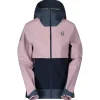 Veste De Ski Femme|Veste De Ski<Scott Blouson Ski W's Dryospun 3L Remix Jacket Metal Blue Cloud Pink