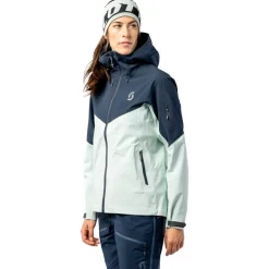 Blouson Ski W's Explorair 3L Jacket Fresh Green Dark Blue Femme Veste De Ski Femme|Veste De Ski