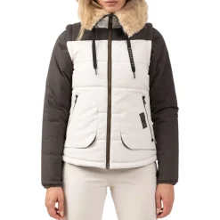Best Blouson Ski Karoo Beige Clair Femme Veste De Ski|Veste De Ski Femme