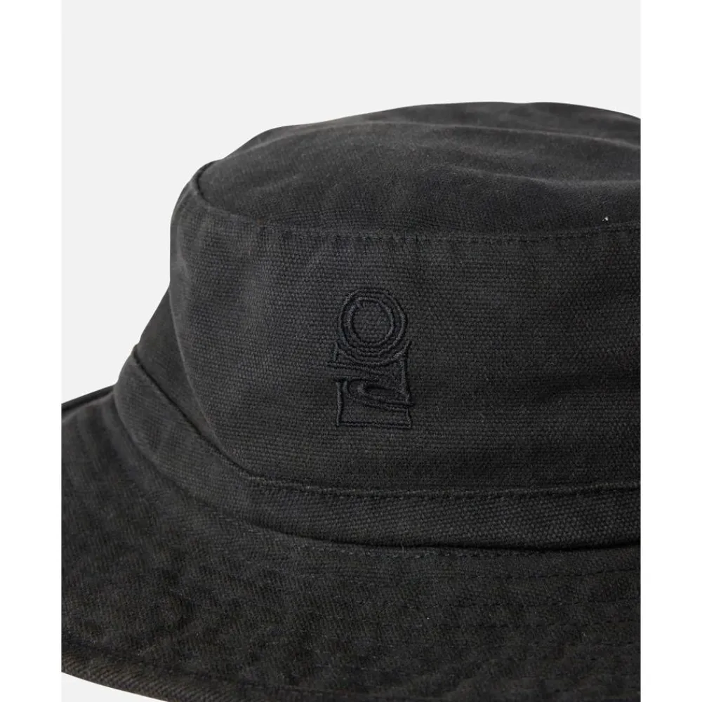 Hot Bob Search Canvas Wide Brim Hat Black Casquettes