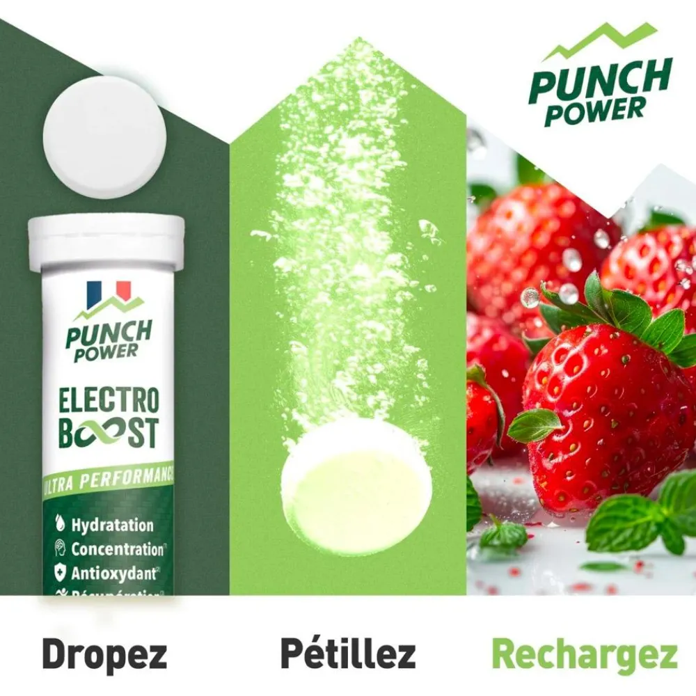 New Boisson Electroboost - Tube 20 Comprimés Fraise Boisson Énergétique|Entrainement