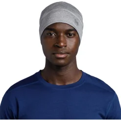 New Bonnet Merino Lightweight Beanie Solid Light Grey Bonnet Et Bandeau