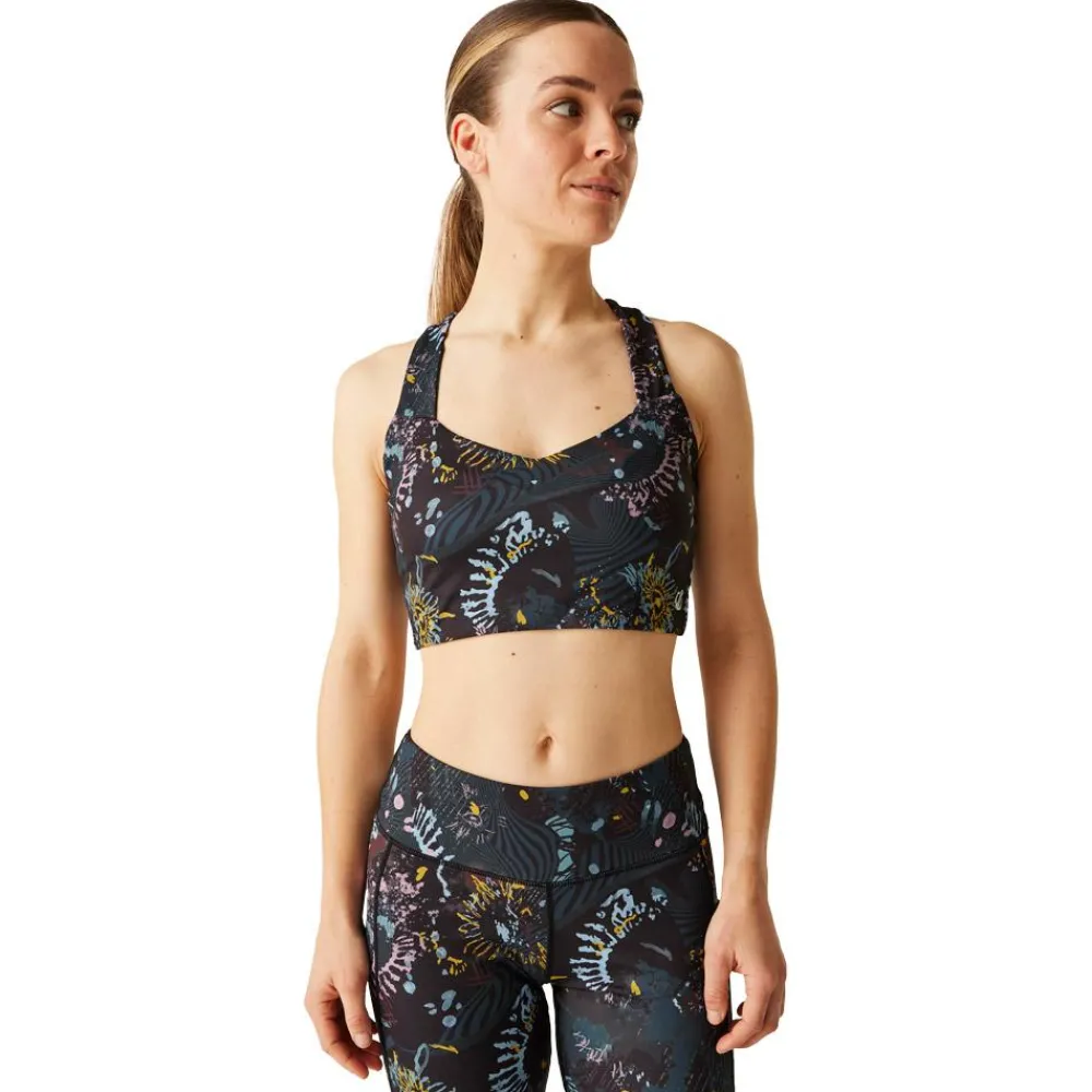 Brassiere De Sport|Sous-Vêtement Femme<DARE2B Brassière Swift III Brassière Black Energetic Print