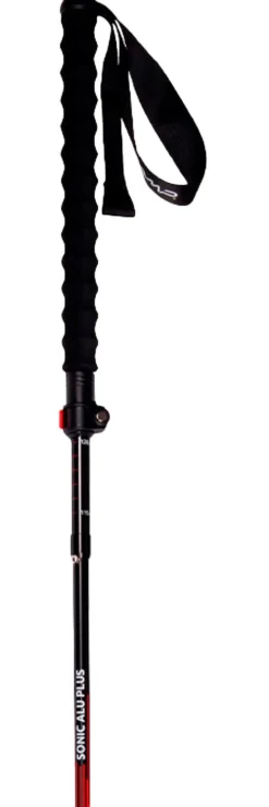Discount Bâton Sonic Alu Plus 115-135 Black Red Bâtons De Marche Pliable