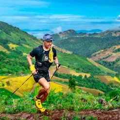 Bâtons Trail<Guidetti Bâton Platinium Aero Carbone Perf Noir Jaune