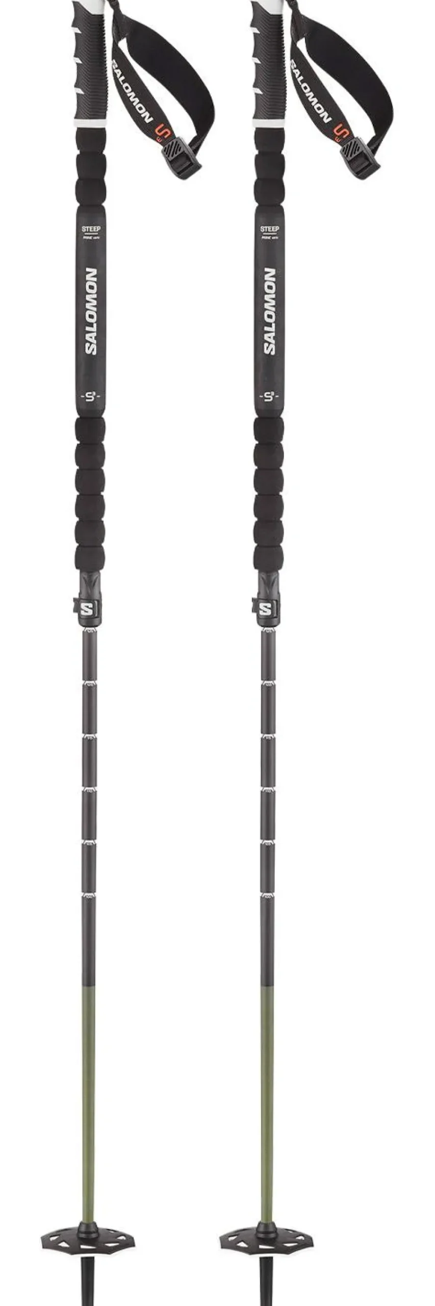 Hot Bâton Steep Prime Vario S3 (100-135cm) Black White Femme Bâtons Téléscopiques|Bâtons Femme