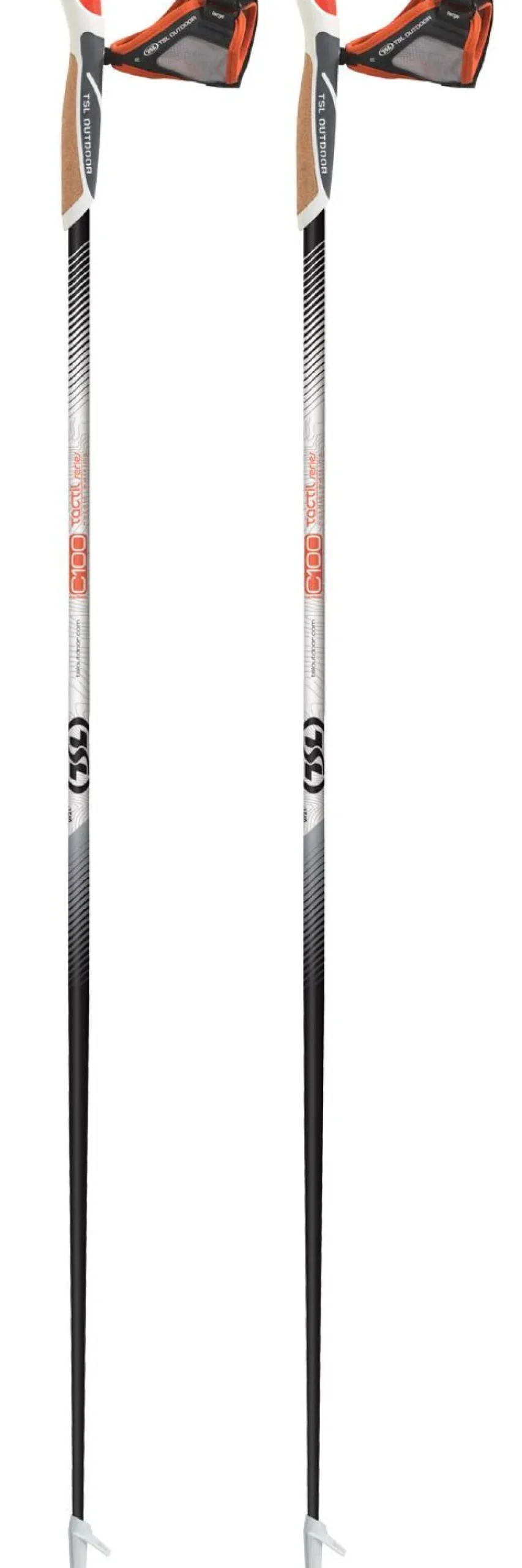 New Bâton Tactil C100 Cork Spike Black White Bâtons Marche Nordique