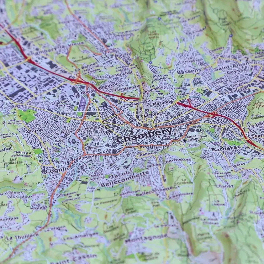 Carte 3D<Deniveles Carte 3D Chambery