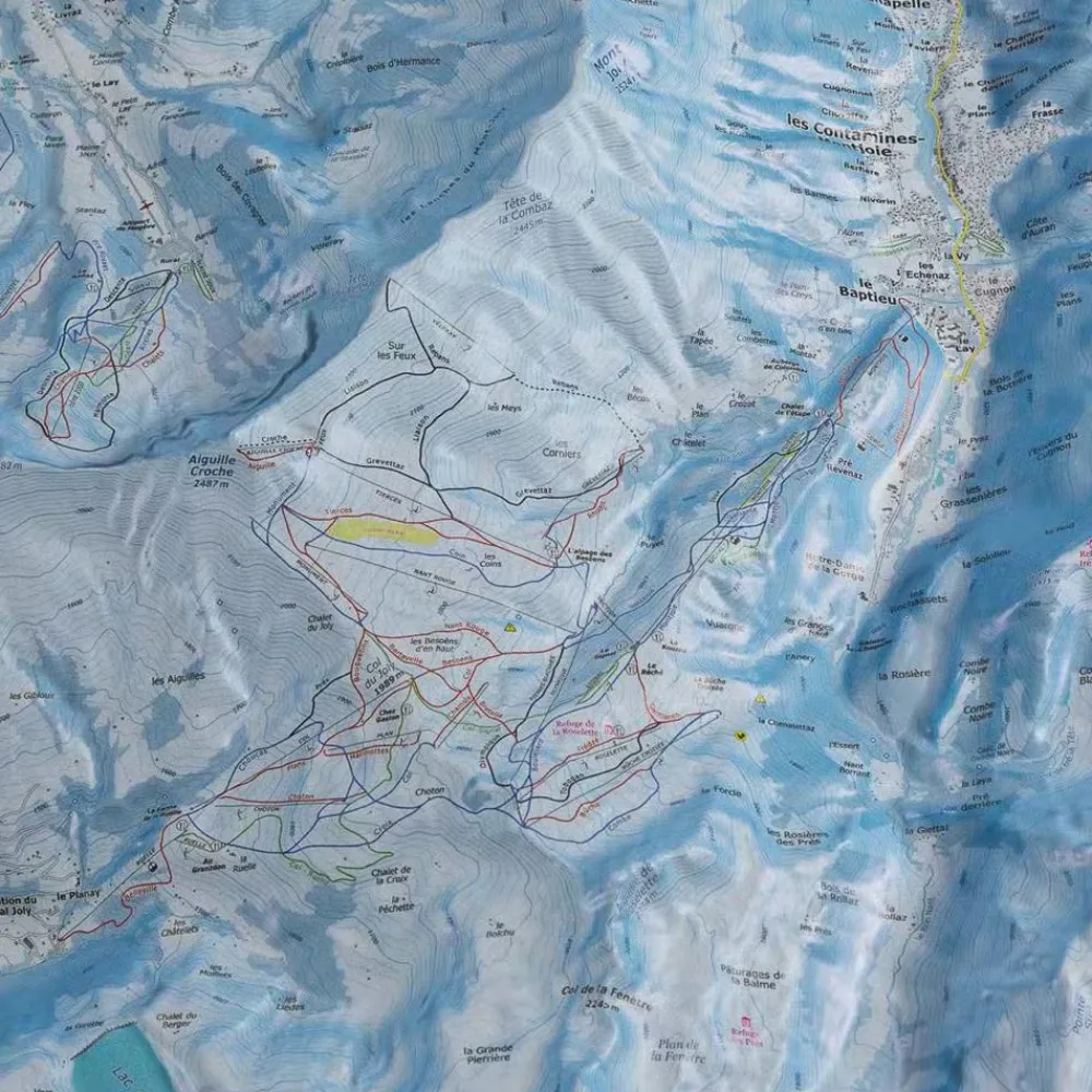 Carte 3D<Deniveles Carte 3D Domaines Contamines Montjoie - Saint-Gervais-les-Bains
