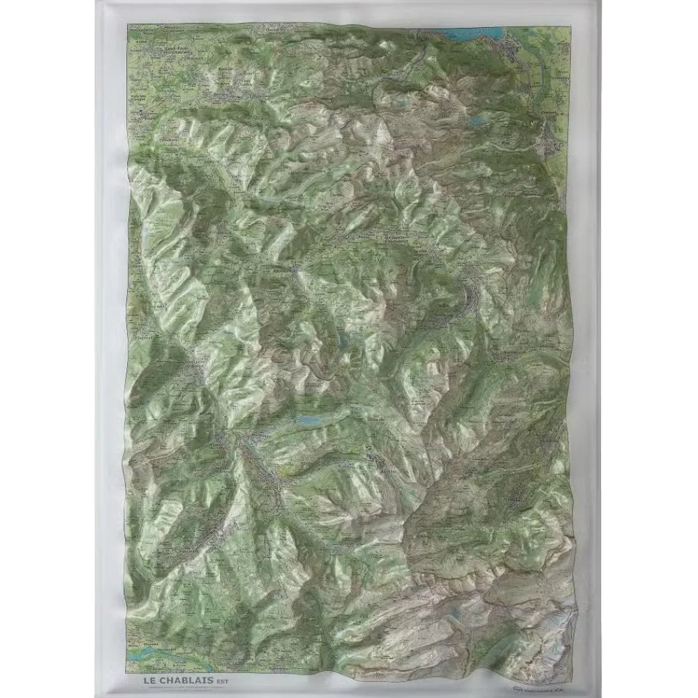Carte 3D<Deniveles Carte 3D Le Chablais Est