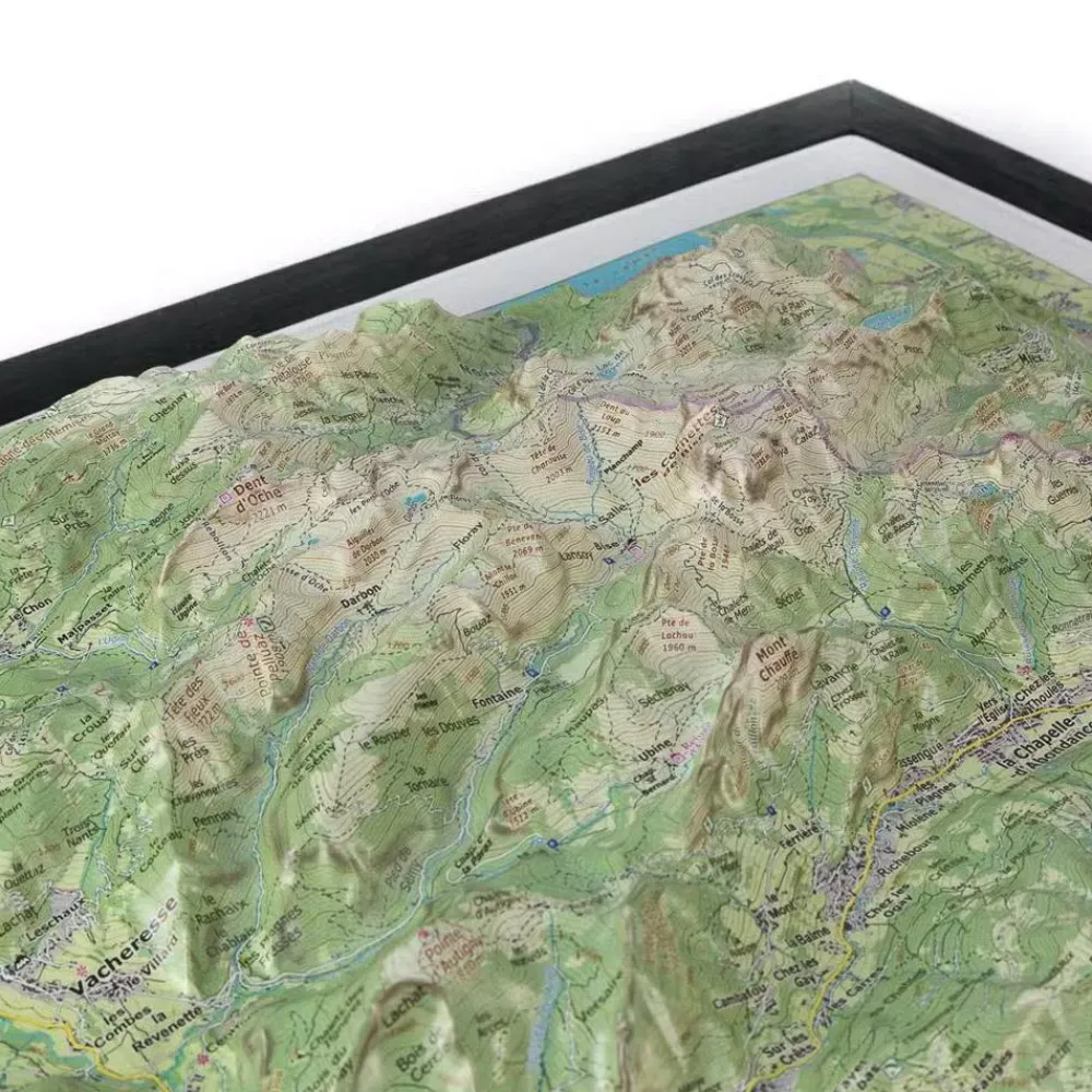 Carte 3D<Deniveles Carte 3D Le Chablais Est