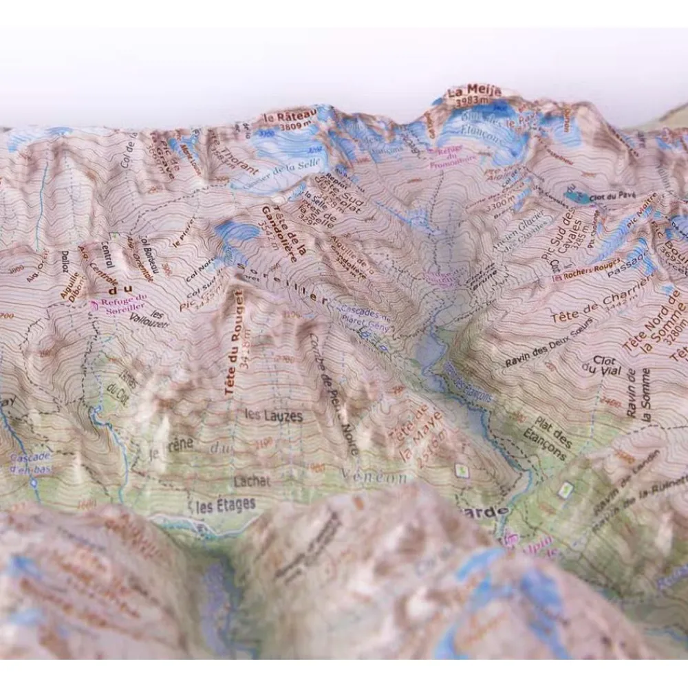 Carte 3D<Deniveles Carte 3D Les Ecrins Nord