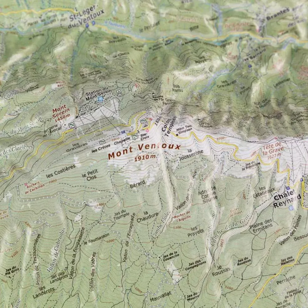 Carte 3D<Deniveles Carte 3D Mont Ventoux