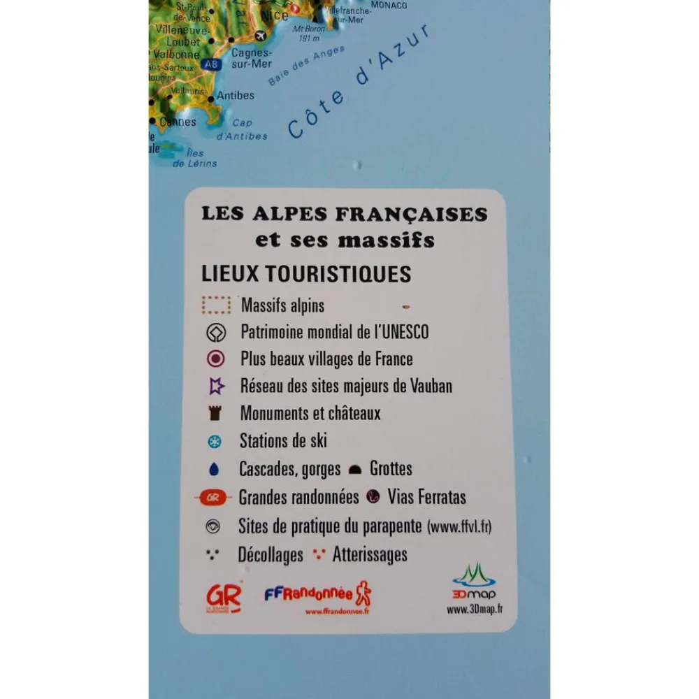 Clearance Carte 3D Les Alpes Françaises Et Ses Massifs Alpins Carte 3D
