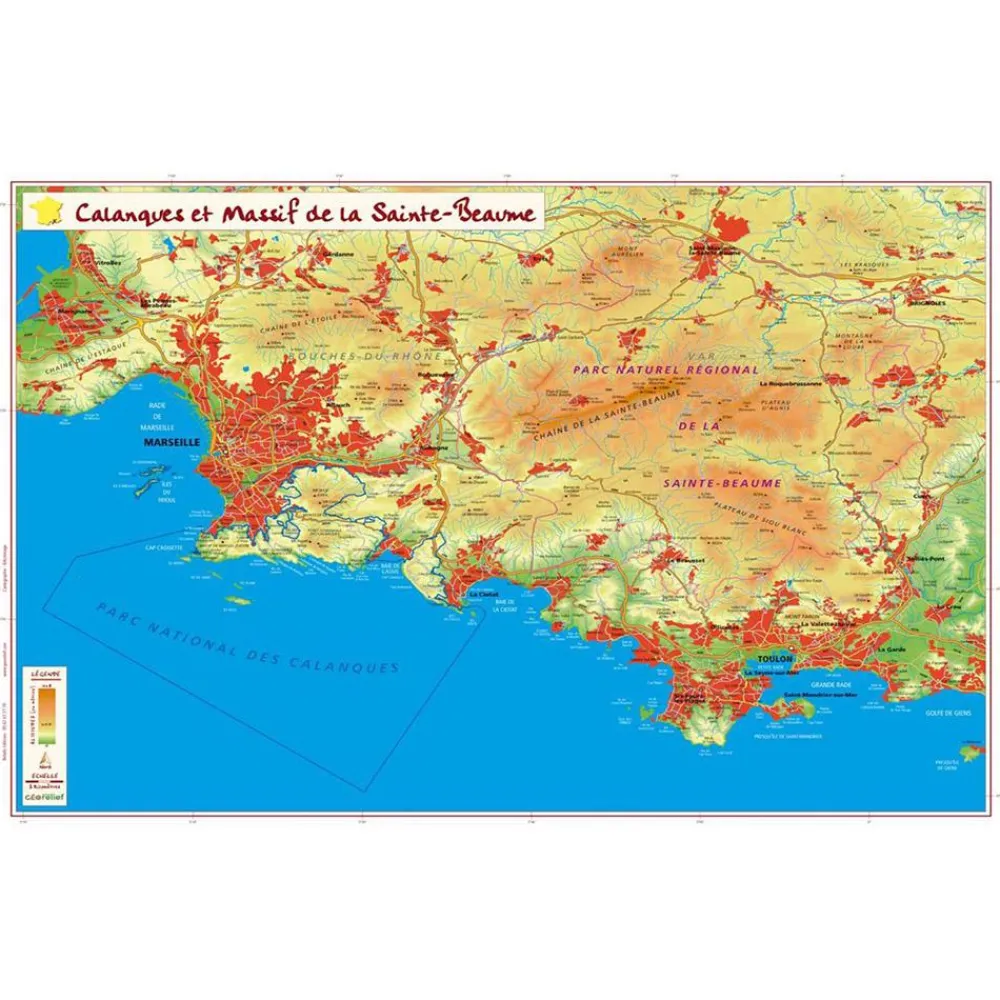 Carte 3D<Geo Relief Carte 3D Les Calanques et le Massif De La Sainte-Beaume