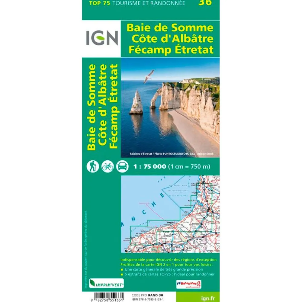 Carte Ign<IGN Carte Baie de Somme Cote D'albatre Fecamp Etretat