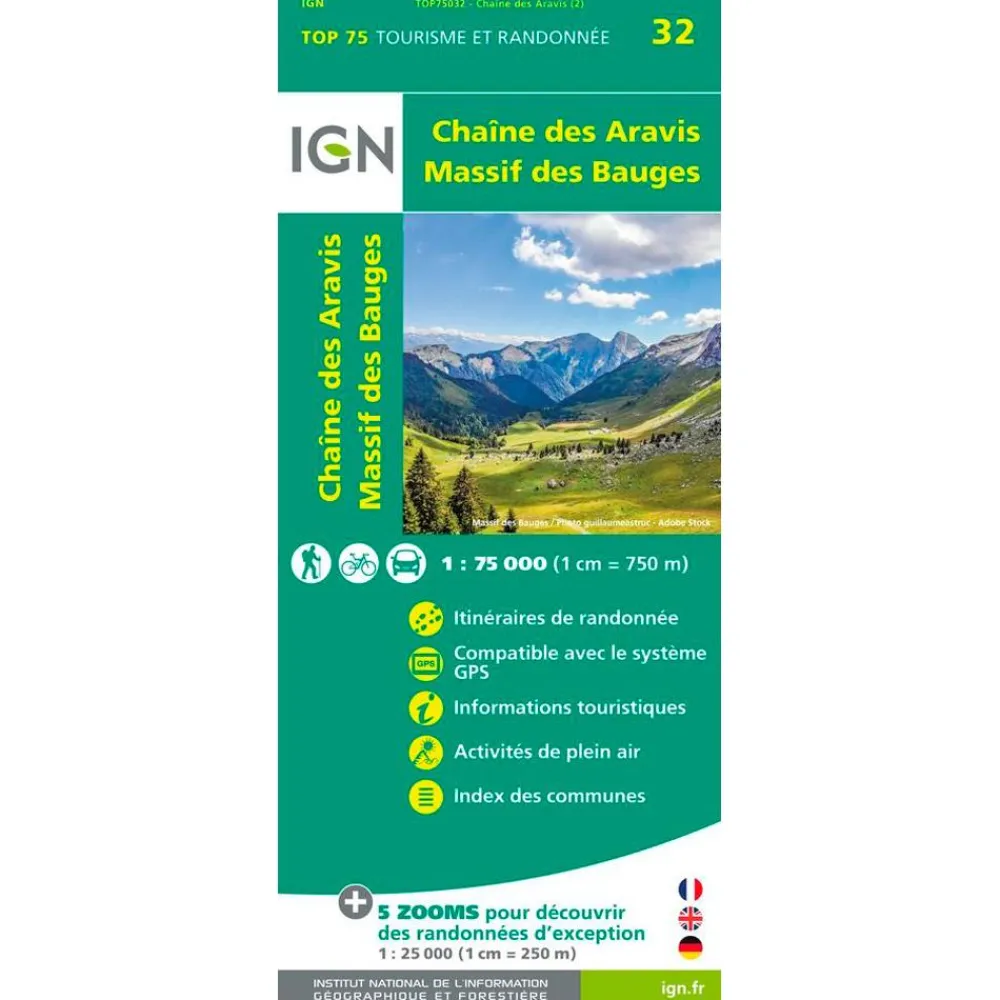 Discount Carte Chaine des Aravis Massif des Bauges Carte Ign