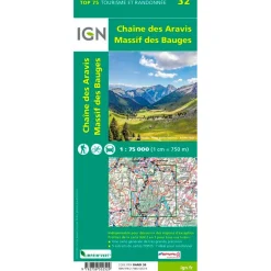 Discount Carte Chaine des Aravis Massif des Bauges Carte Ign