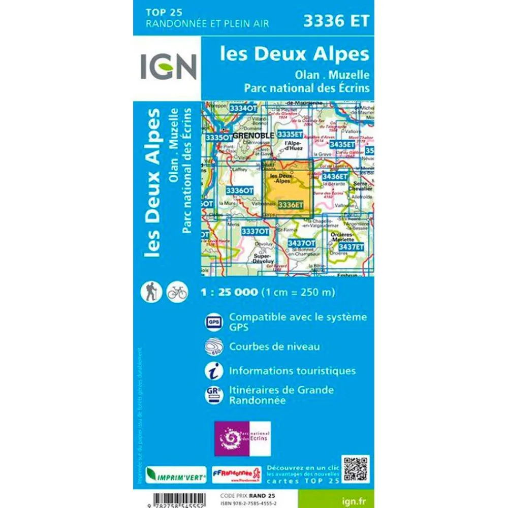 Discount Carte 3336ET les Deux Alpes, Olan, Muzelle, Parc national des Ecrins Carte Ign