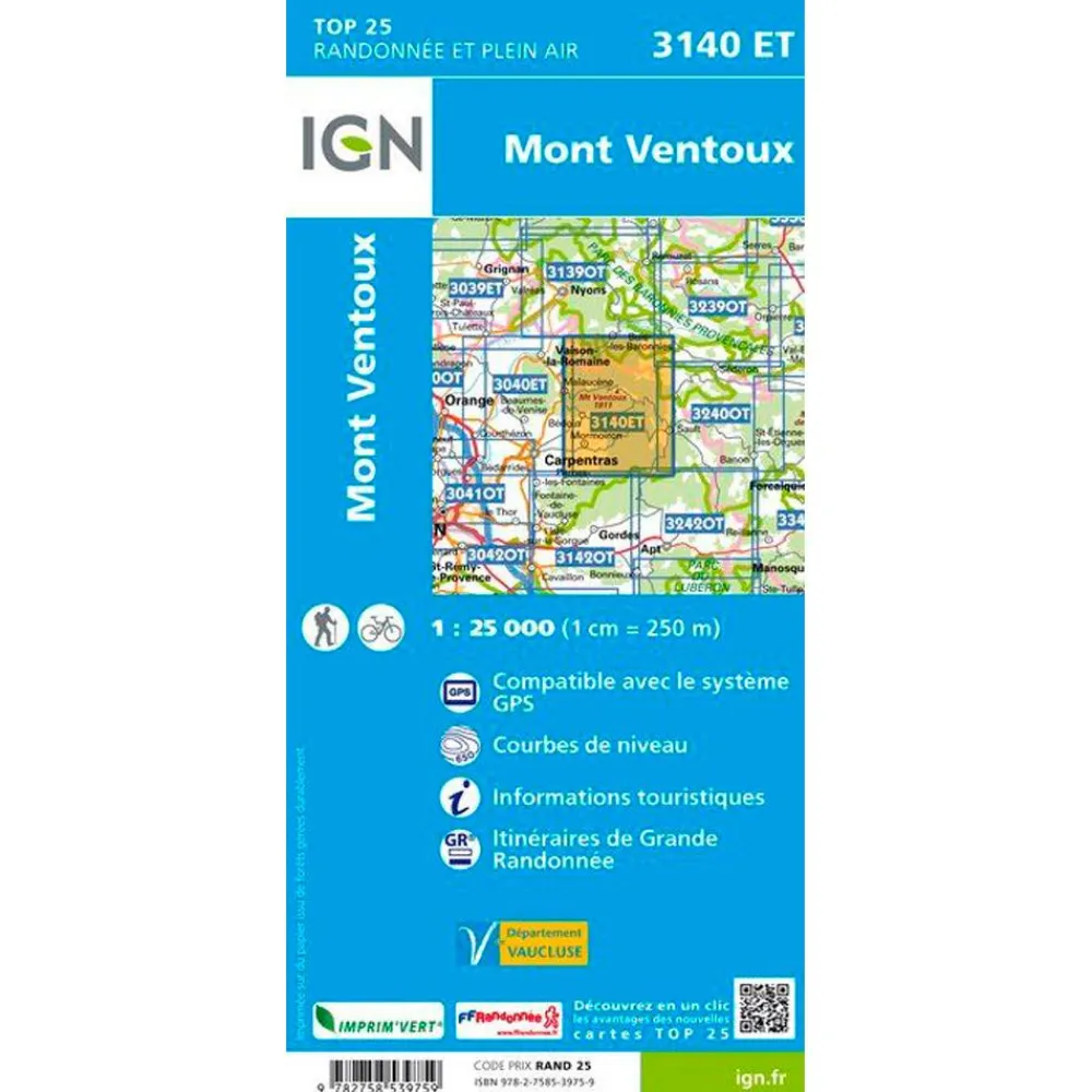 Carte Ign<IGN Carte 3140ET Mont Ventoux