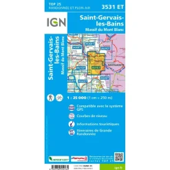 Sale Carte 3531ET Saint-Gervais-les-Bains, Massif Du Mont Blanc Carte Ign