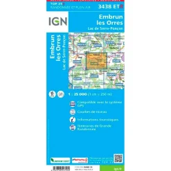 Best Carte 3438ETR Embrun, les Orres, Lac de Serre-Ponçon - Résistante Carte Ign
