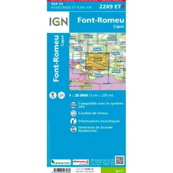 Carte Ign<IGN Carte 2249ETR Font Romeu, Capcir - Résistante