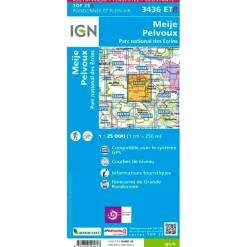 Sale Carte 3436ETR Meije, Pelvoux, Parc national des Ecrins - Résistante Carte Ign