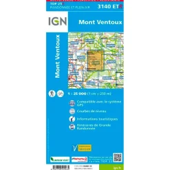 Hot Carte 3140ETR Mont Ventoux - Résistante Carte Ign