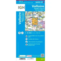 Carte Ign<IGN Carte 3435ETR Valloire, Aiguilles d'Arves, Col du Galibier - Résistante