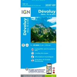 Carte Ign<IGN Carte 3337OT Dévoluy, Obiou, Pic de Bure
