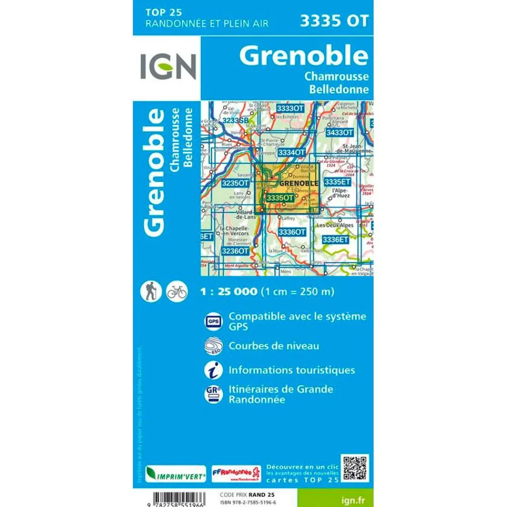 Carte Ign<IGN Carte 3335OT Grenoble