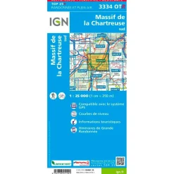 Carte Ign<IGN Carte 3334OT Massif de la Chartreuse Sud