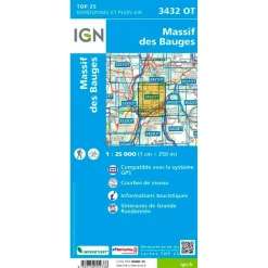 Clearance Carte 3432OT Massif des Bauges Carte Ign