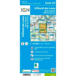 Carte Ign<IGN Carte 3236OT Villard-de-Lans, Mont Aiguille, PNR du Vercors