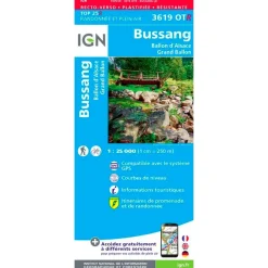 Best Carte 3619OTR Bussang, Ballon d'Alsace, Grand Ballon - Résistante Carte Ign