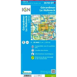 Carte Ign<IGN Carte 3618OTR Gérardmer, Le Hohneck, La Bresse - Résistante