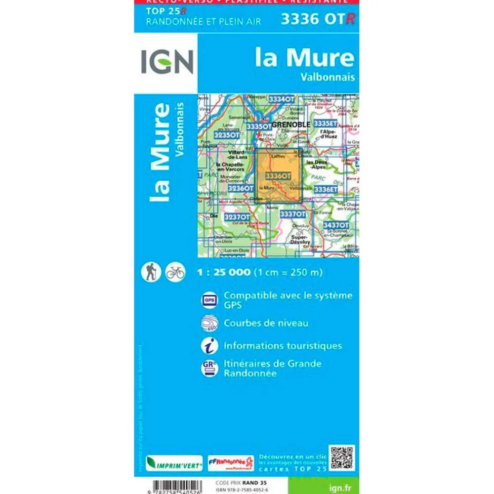 Carte 3336OTR la Mure, Valbonnais - Résistante Carte Ign