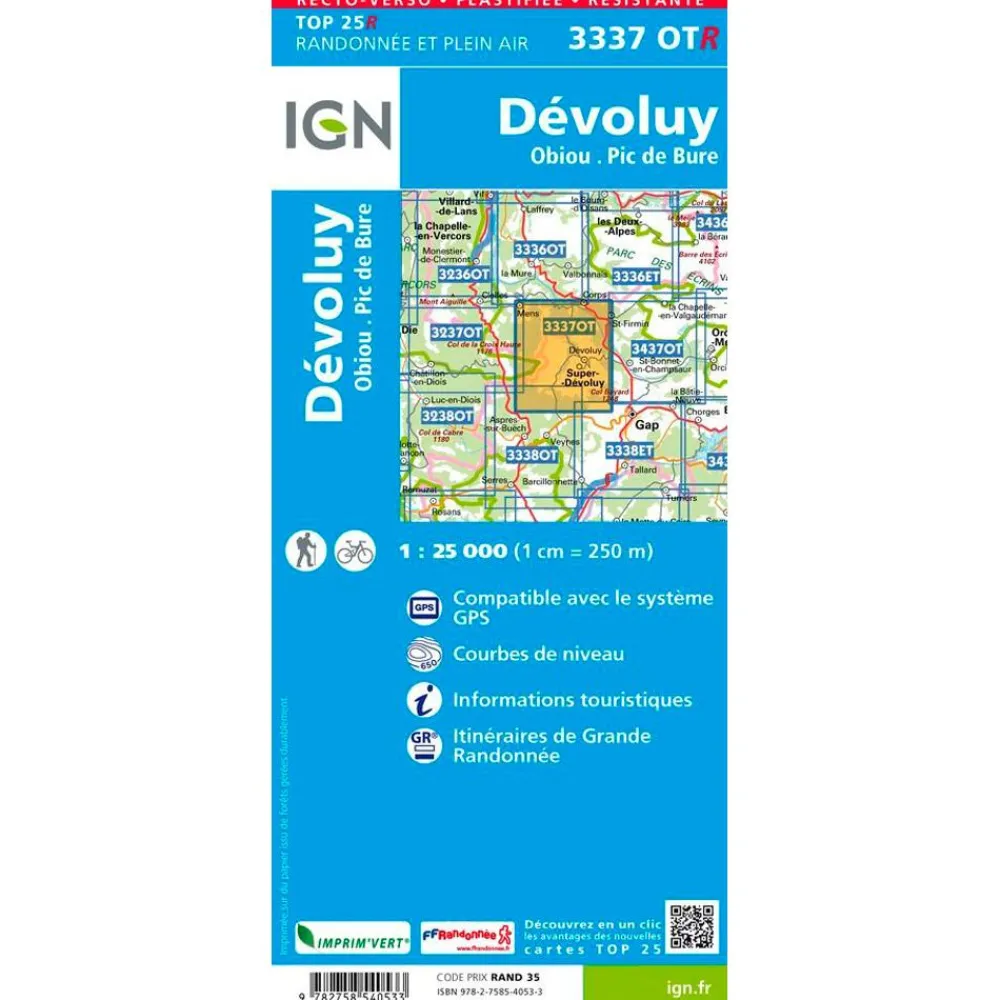 Discount Carte 3333OTR Massif de la Chartreuse Nord - Résistante Carte Ign